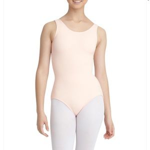 NWT! Capezio tank leotard in ballet pink, size large.